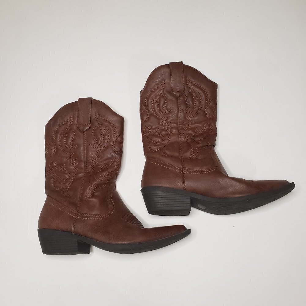 Austin Trading Co. Brown Western Pointed Toe Cowgirl Heel Boots 7.5